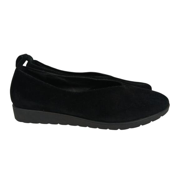 Eileen Fisher SZ 8.5 Humor Wedge Ballet Flat in Black Suede Runs Small - Picture 3 of 8